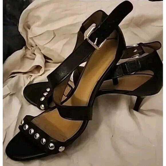 Coach Madison Heel Bead-Trim Leather Pump Black Size 7.5 B‎ - Picture 3 of 11
